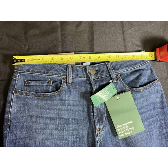 LL Bean Bean Flex Jeans Womens Sz 8 Straight Leg Favorite Fit Denim Regular NWT - Picture 5 of 8
